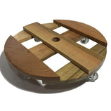 Suporte Redondo de Madeira com Rodas de Silicone