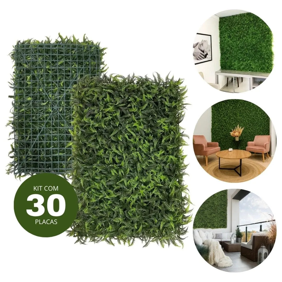 Kit Painel de Samambaia Artificial 60x40cm