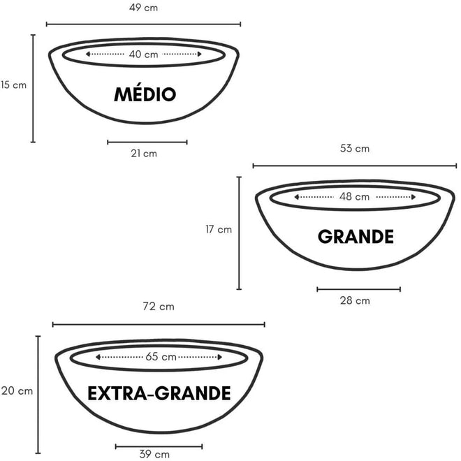 Vaso Bacia Cuia Grande em Polietileno