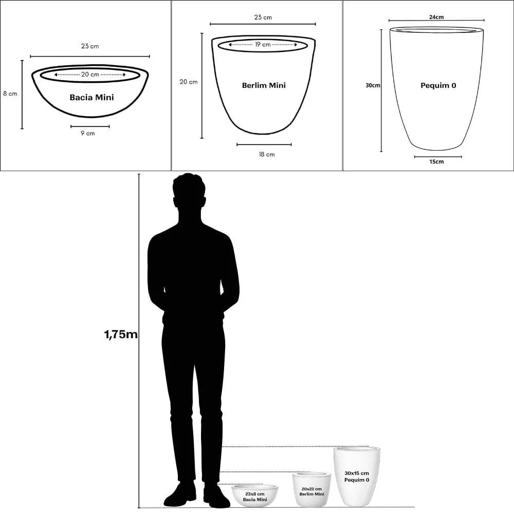 Kit 3 Vasos Texturizados Pequenos