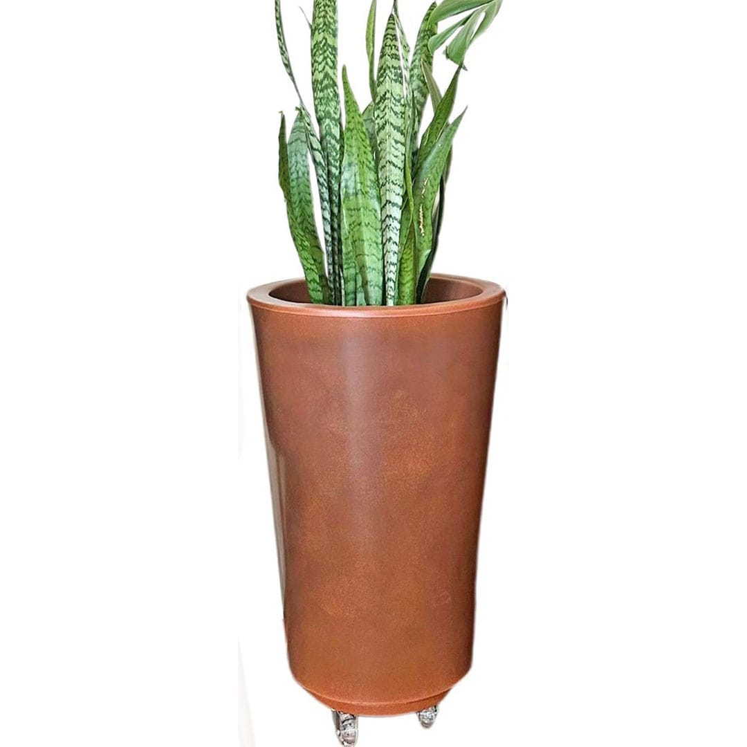 Vaso de Planta e Suporte com Roda Para Decoração Kit 2 Peças