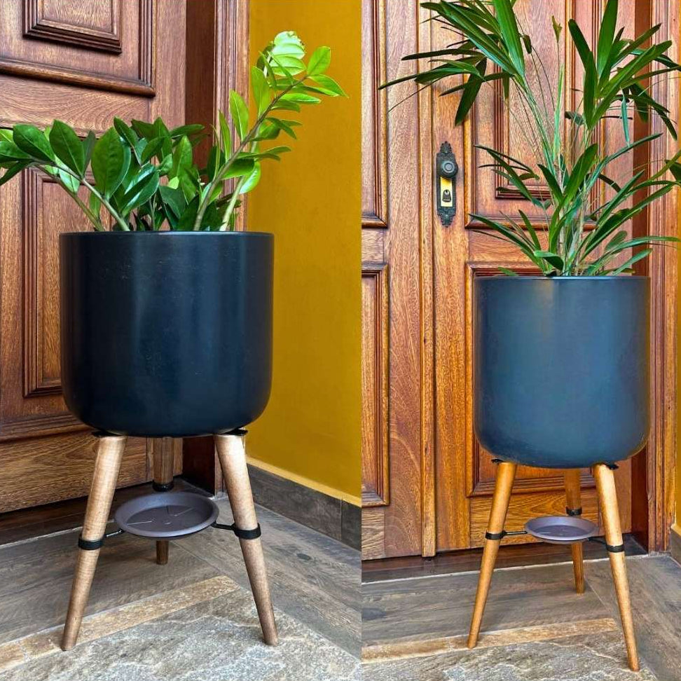 Kit 2 Vasos Linha Doha com Tripé de Madeira