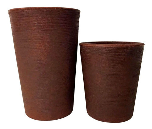 Kit 2 Vasos Linha Damasco Texturizado em Polietileno