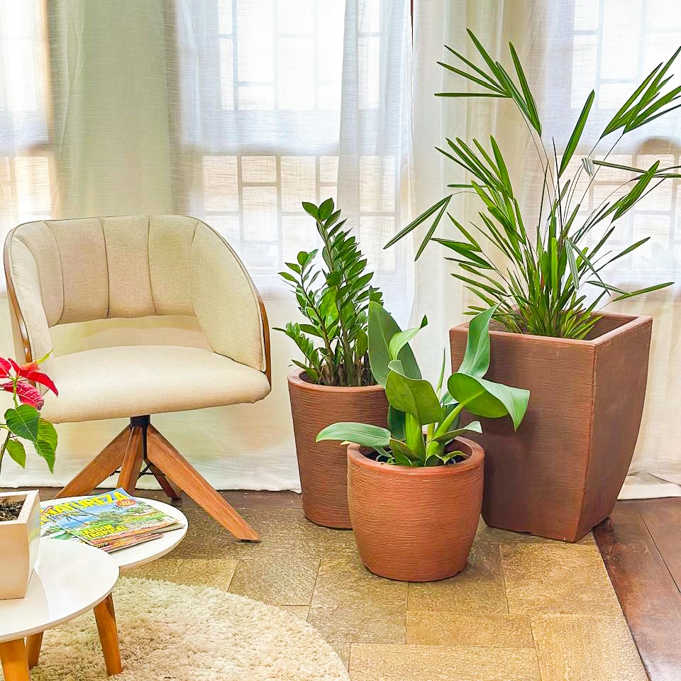 Kit 3 Vasos Texturizados Médios