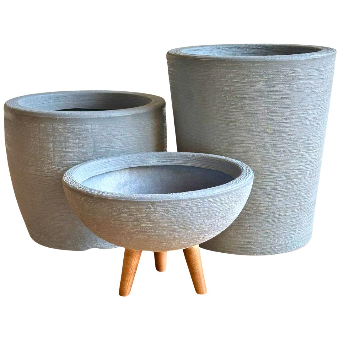 Kit 3 Vasos Decorativos em Polietileno