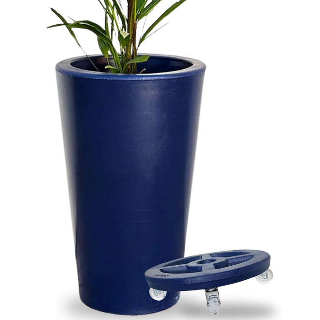 Kit Vaso Damasco Brilhante + Suporte com Rodinhas