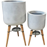 Kit 2 Vasos Linha Doha com Tripé de Madeira