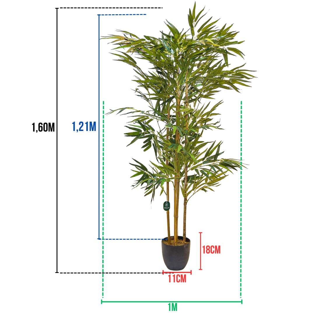 Planta Artificial Árvore Bambu Mossô Real Decoração 1,6m