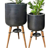 Kit 2 Vasos Linha Doha com Tripé de Madeira
