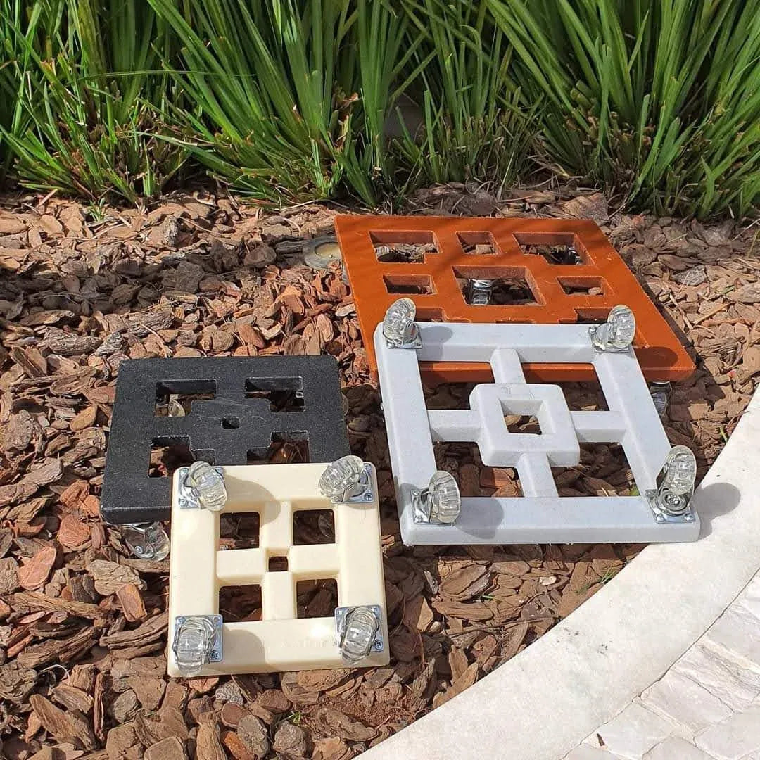 Suporte com Rodas de Silicone para Vasos Quadrados