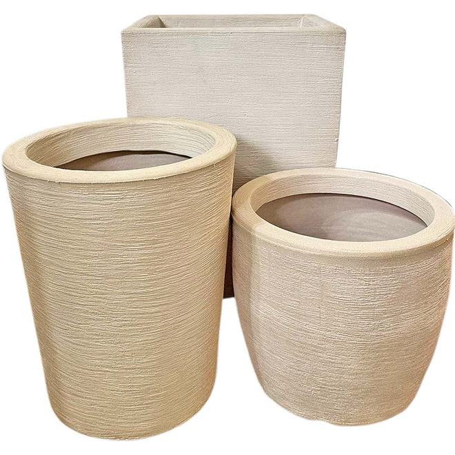 Kit 3 Vasos Texturizados Médios - Verde Garden