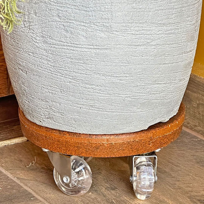 Suporte com Rodas de Silicone para Vasos Redondos
