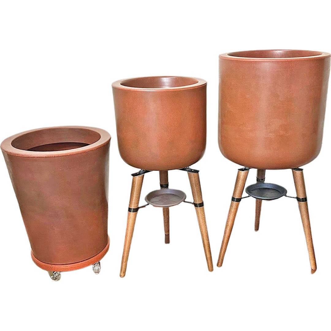 Kit Com 3 Vasos de Luxo Para Planta Decoração Apartamento