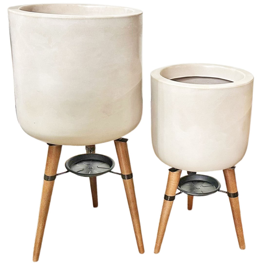 Kit 2 Vasos Linha Doha com Tripé de Madeira