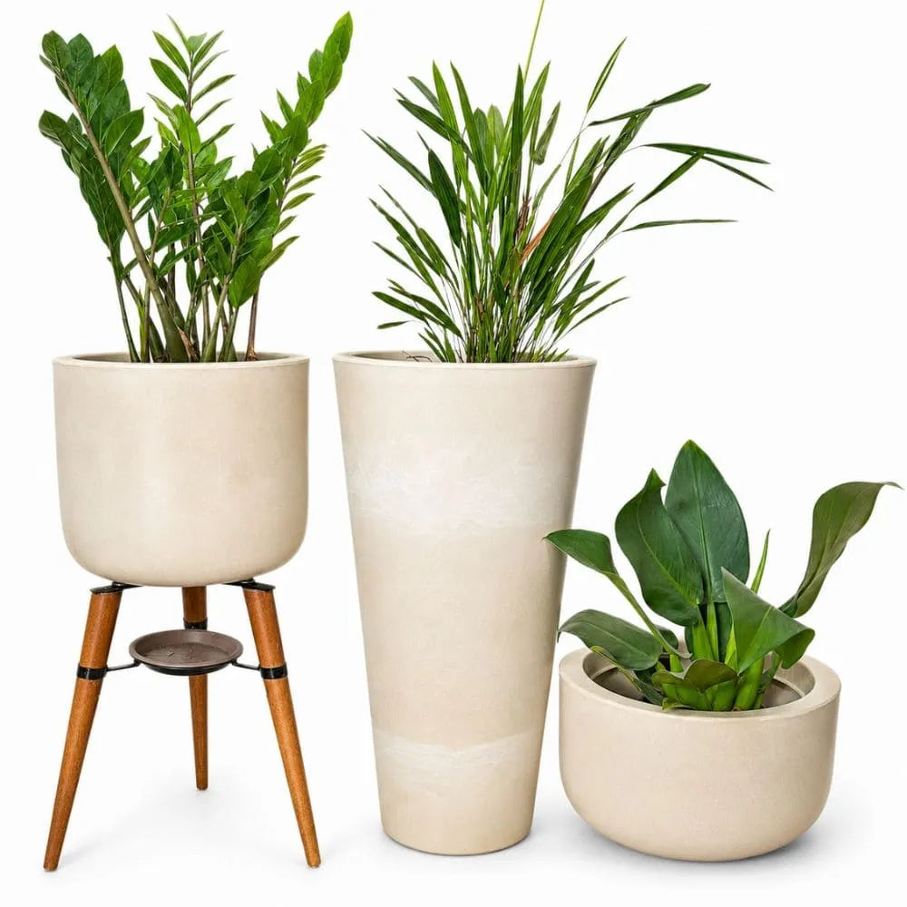 Kit 3 Vasos Cônico + Doha para Decoração Externa