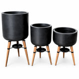 Kit 3 Vasos Linha Doha com Tripé de Madeira