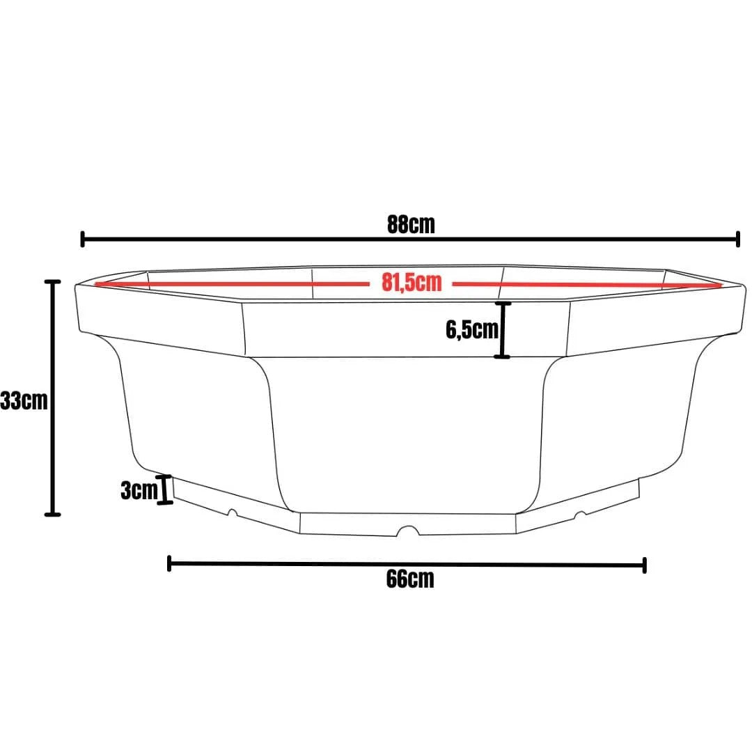 Vaso Bacia Oitavado Siena em Polietileno