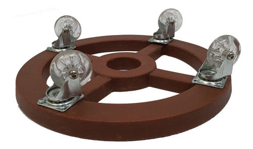 Kit Vaso Damasco Texturizado + Suporte com rodinhas