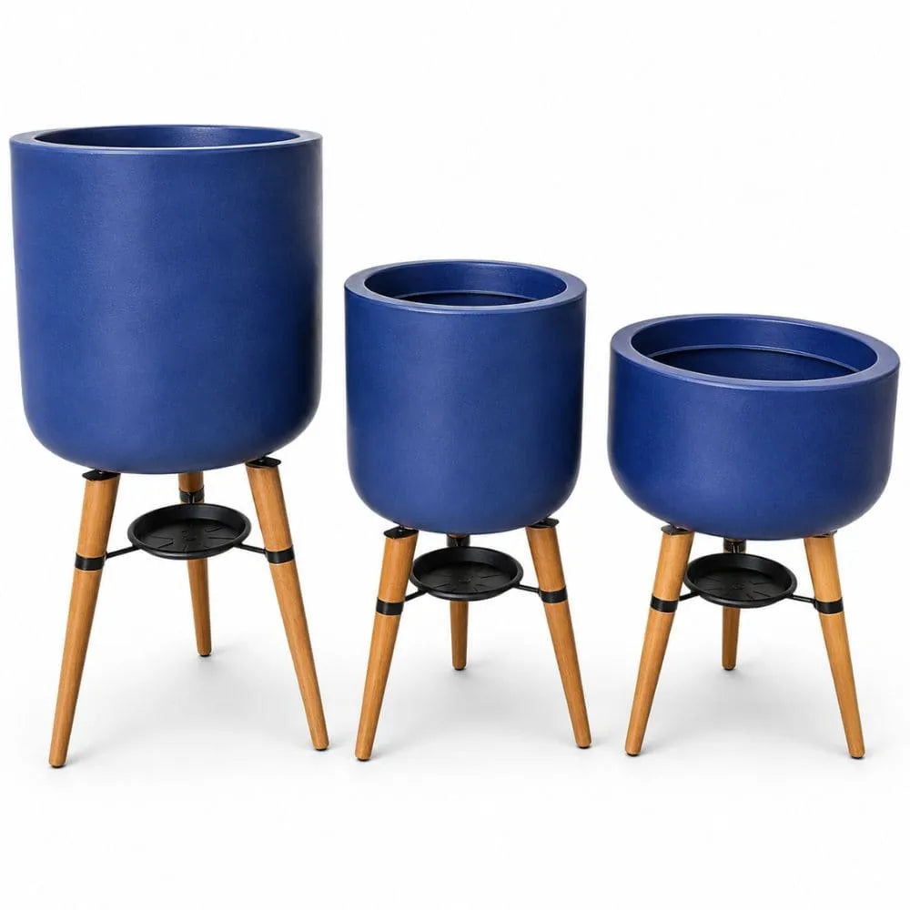 Kit 3 Vasos Linha Doha com Tripé de Madeira