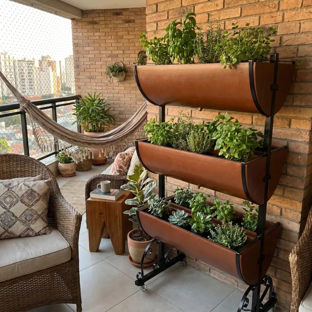 Horta Vertical com 6 Jardineiras