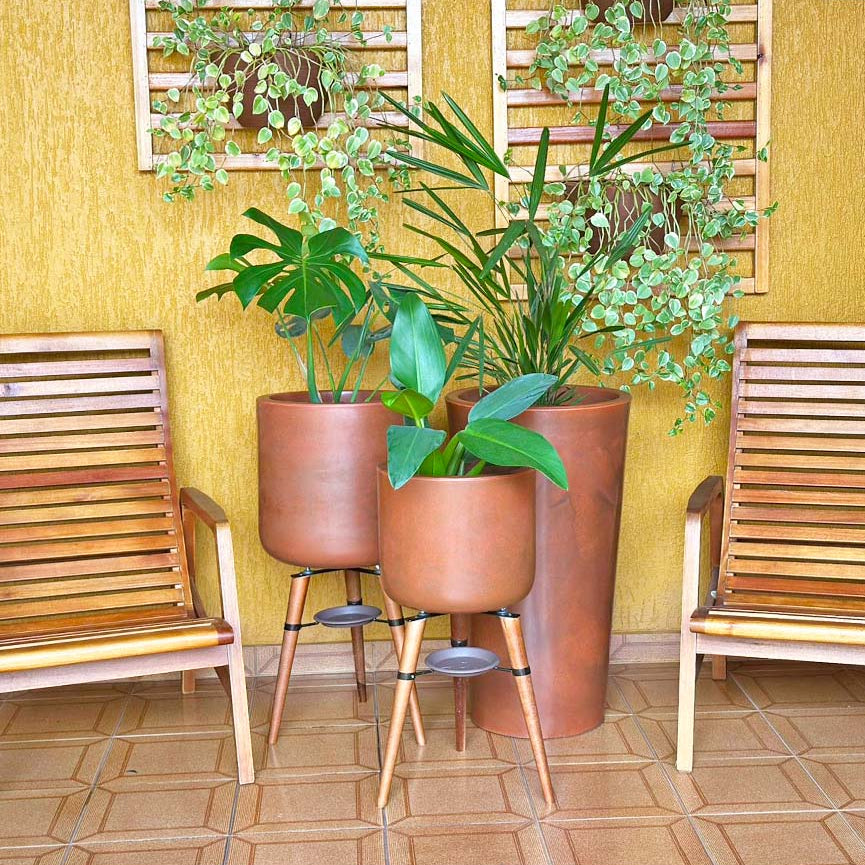 3 Vasos de Luxo Para Planta Decoração Externa Sacada Varanda