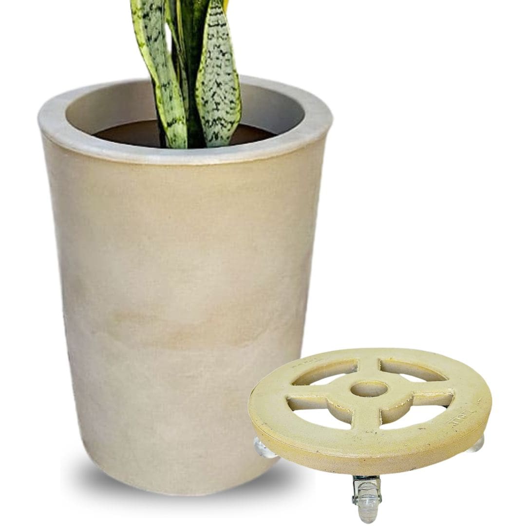 Kit Vaso Damasco Brilhante + Suporte com Rodinhas