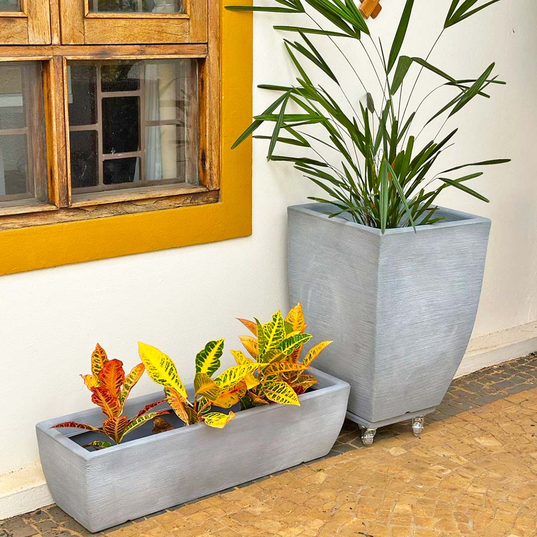 Kit Vaso + Suporte + Jardineira para Decoração Externa