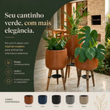 Kit 3 Vasos Linha Doha com Tripé de Madeira