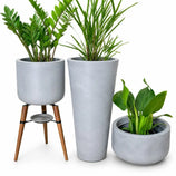 Kit 3 Vasos Cônico + Doha para Decoração Externa