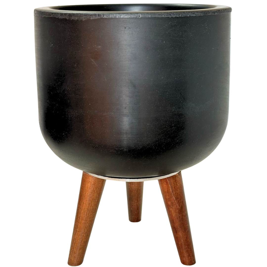 Vaso Doha Médio com Tripé de Madeira