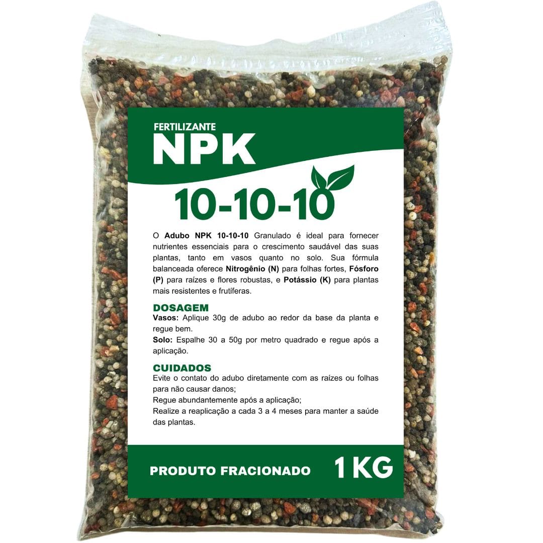 Fertilizante Adubo NPK 10x10x10 - Todos os tipos de plantas