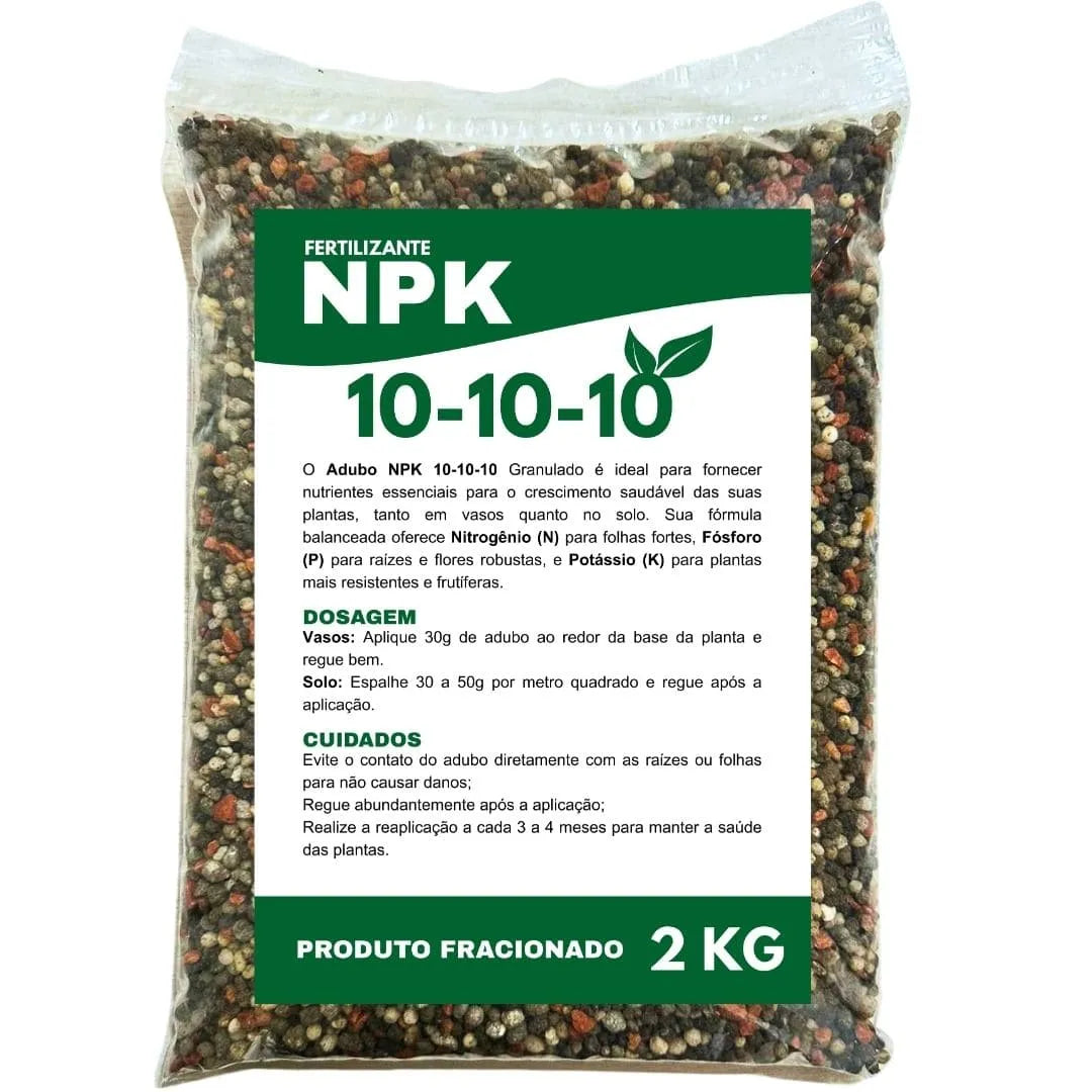 Fertilizante Adubo NPK 10x10x10 - Todos os tipos de plantas