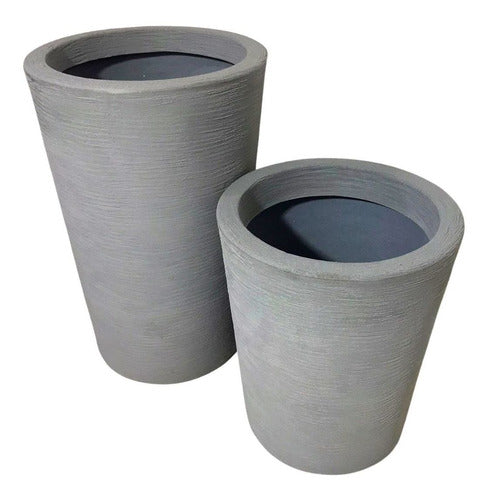 Kit 2 Vasos Linha Damasco Texturizado em Polietileno