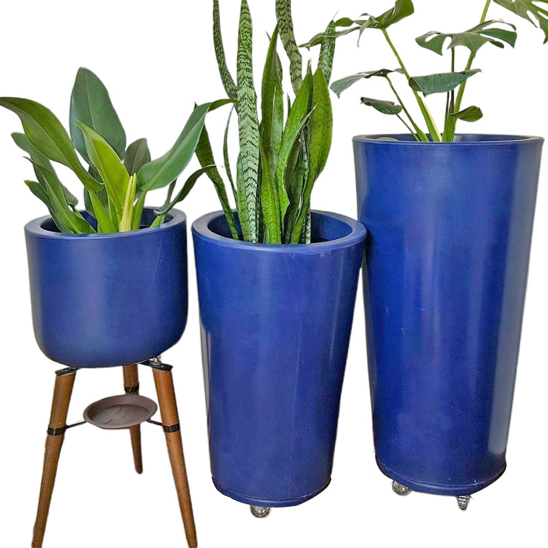 Kit 3 Vasos Linha Damasco em Polietileno