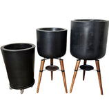 Kit Com 3 Vasos de Luxo Para Planta Decoração Apartamento