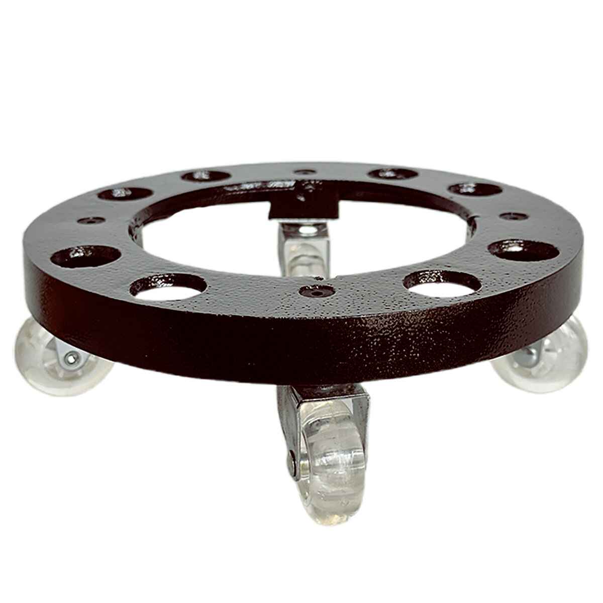 Suporte de Alumínio com Rodas de Silicone para Vasos Redondos