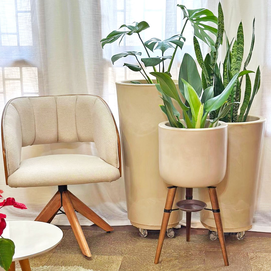 Kit 3 Vasos Linha Damasco em Polietileno