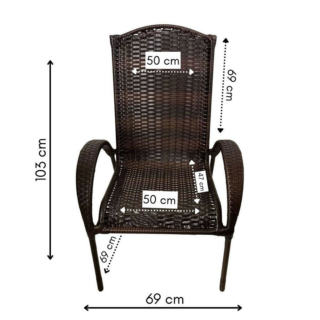 Cadeira Trançada de Fibra Sintética em Junco