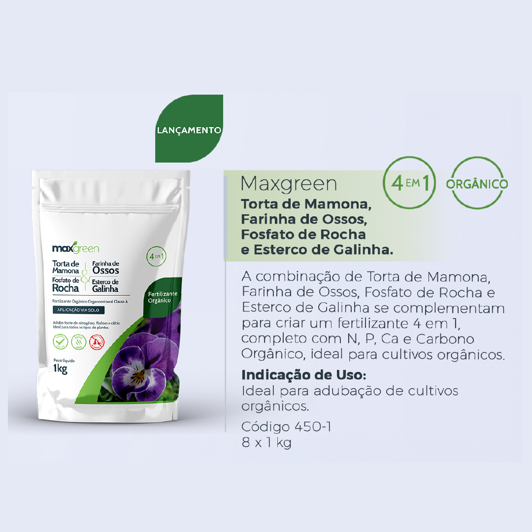 Maxgreen Adubo Orgânico 4 em 1 1kg