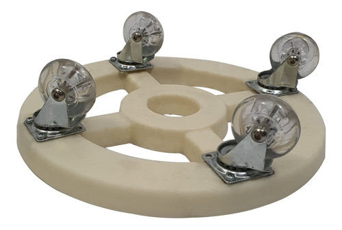 Kit Vaso Damasco Texturizado + Suporte com rodinhas