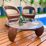 Conjunto Mesa de Centro com Champanheira + 2 Cadeiras Astúrias