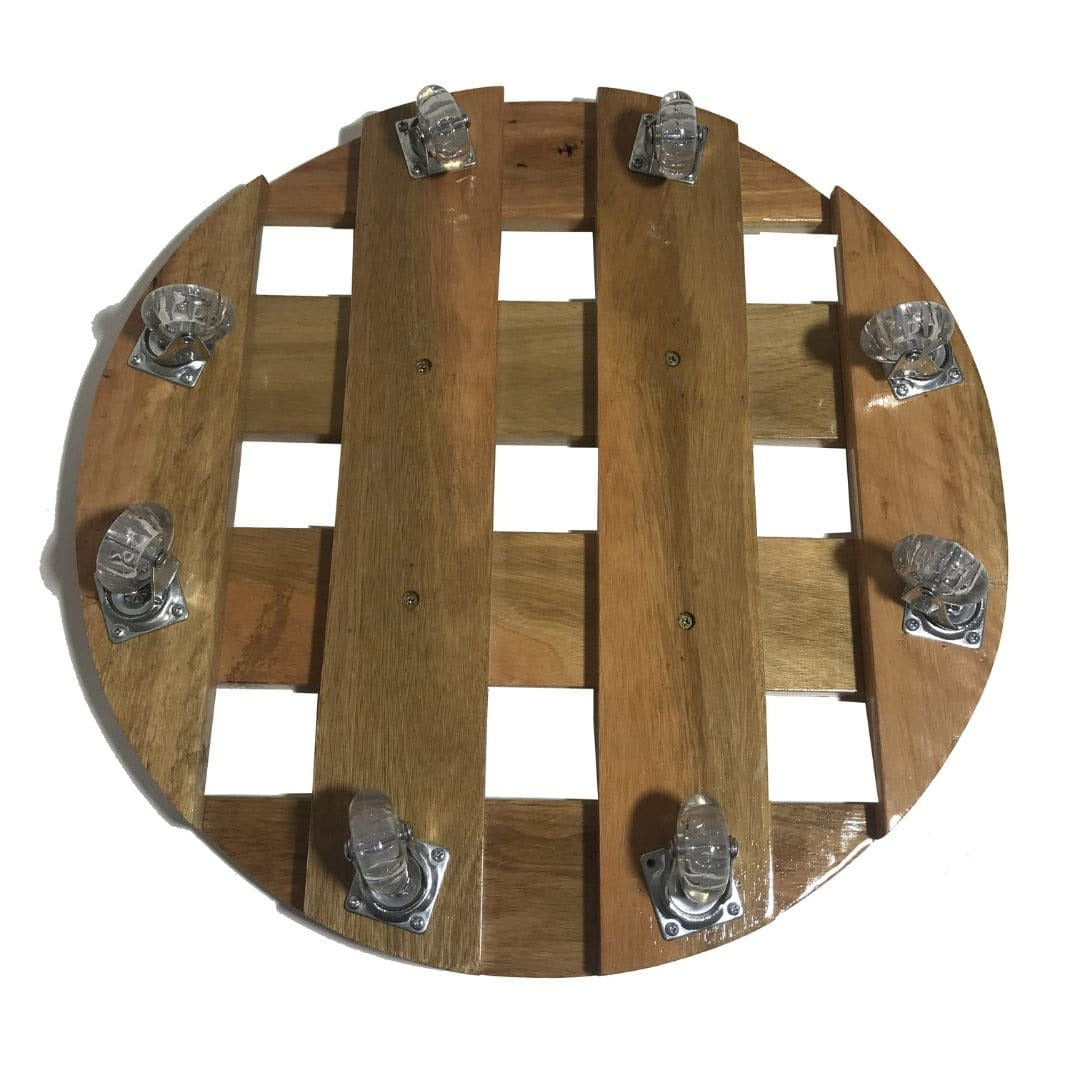 Suporte Redondo de Madeira com Rodas de Silicone