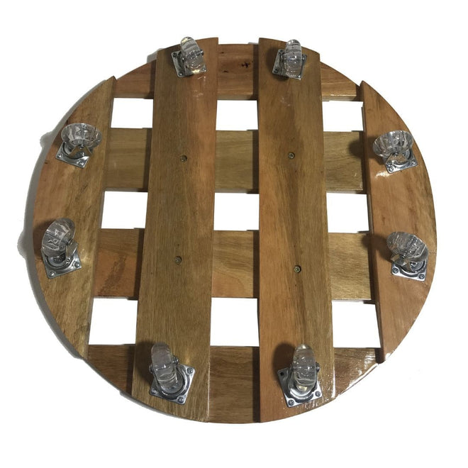 Suporte Redondo de Madeira com Rodas de Silicone