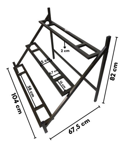 Suporte Escada para Jardineiras de até 100cm