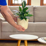 Vaso Cachepot Linha Genebra com Suporte de Madeira Alto