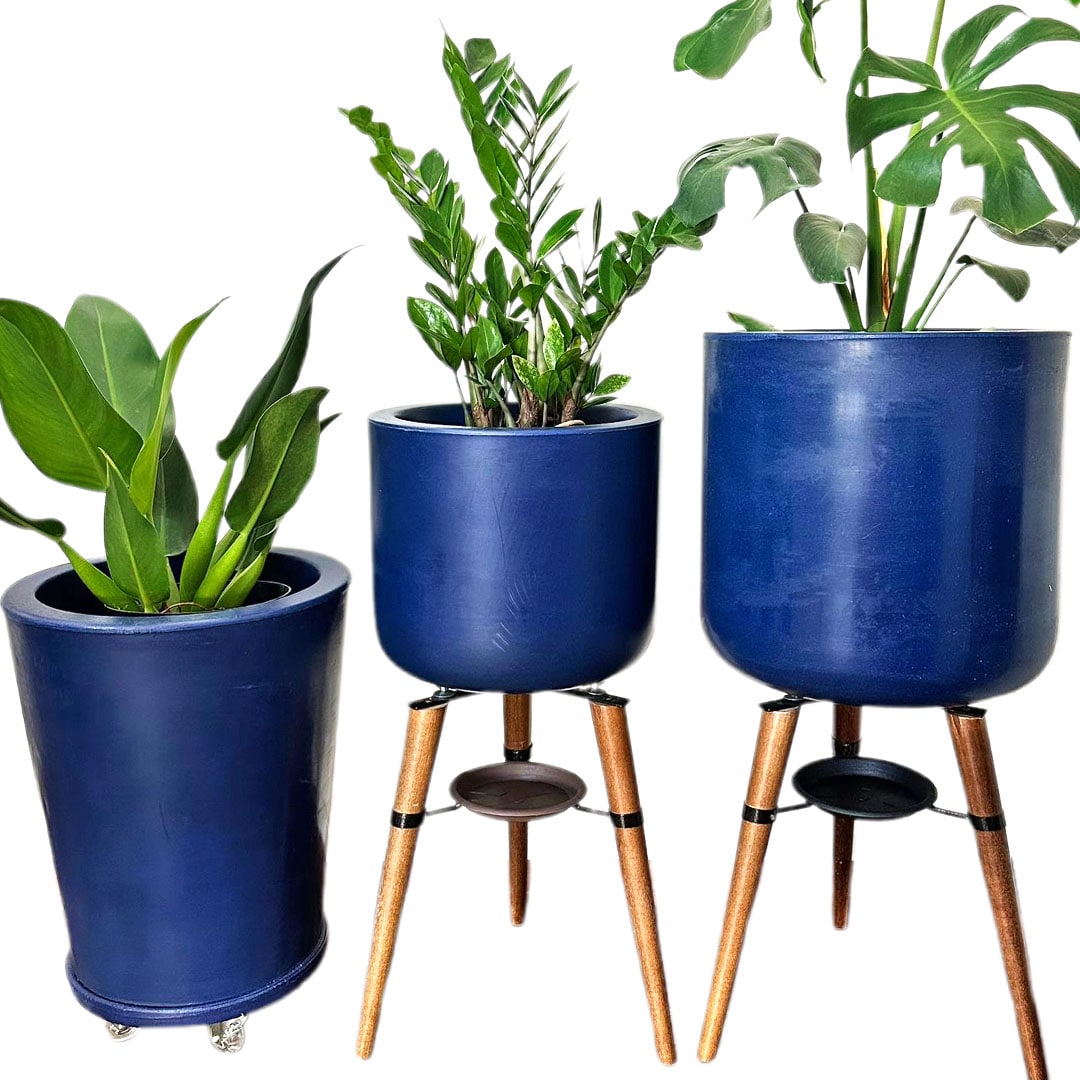 Kit Com 3 Vasos de Luxo Para Planta Decoração Apartamento
