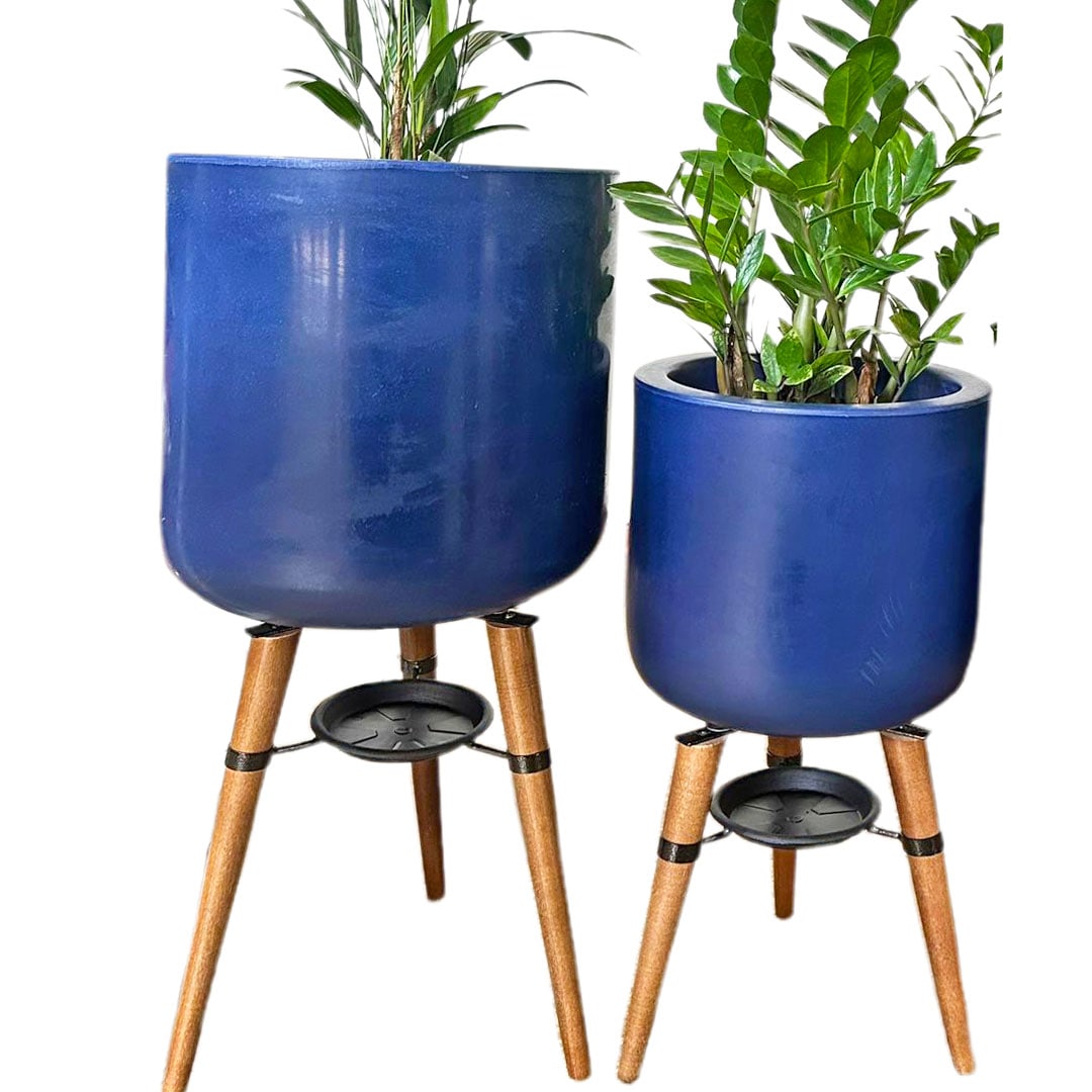 Kit 2 Vasos Linha Doha com Tripé de Madeira