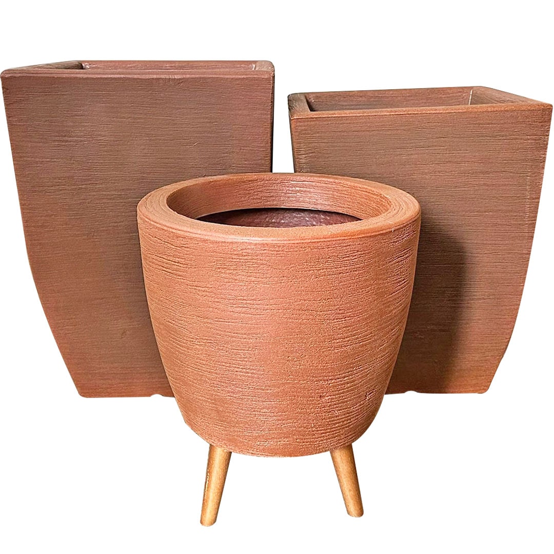 Kit 3 Vasos Berlim + Viena Texturizados Médios