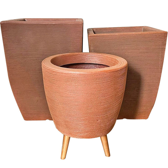 Kit 3 Vasos Berlim + Viena Texturizados Médios