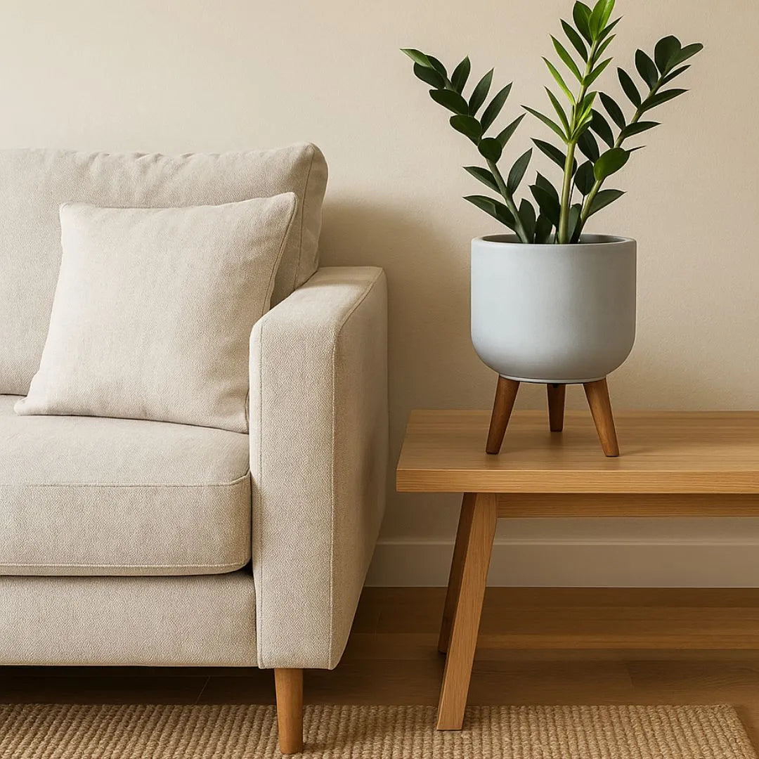 Vaso Doha Médio com Tripé de Madeira